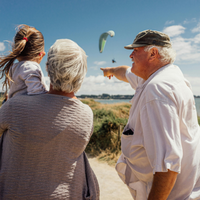 Family on beach